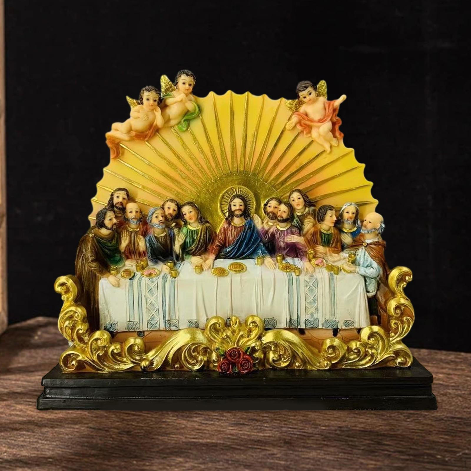 

Resin Last Supper Statue Sculpture Religious Office Decoration Tabletop Figurine