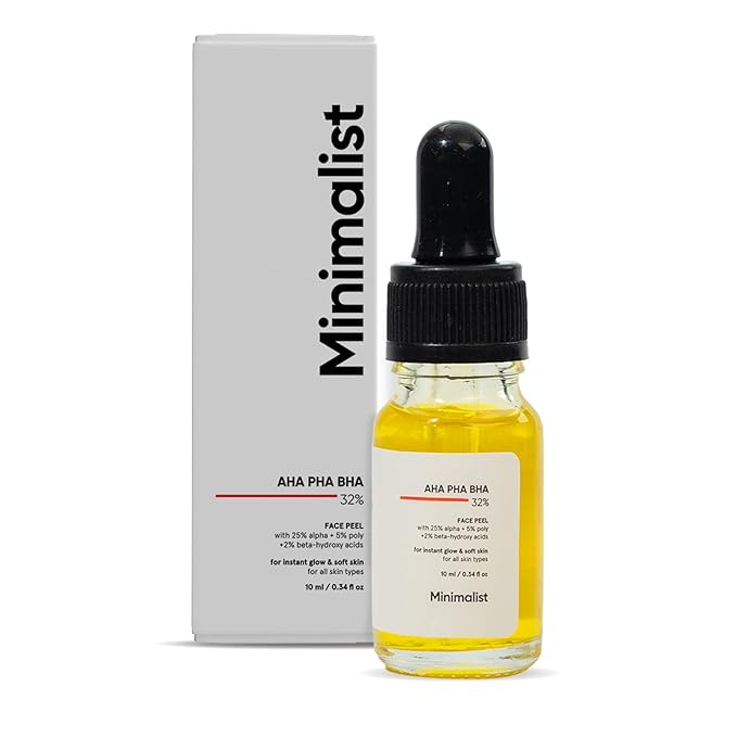 

Minimalist 25% AHA + 2% BHA + 5% PHA Peeling Serum Solution for Glowing Skin, Smooth Texture & Pore Cleansing | 10 ml 10 ML