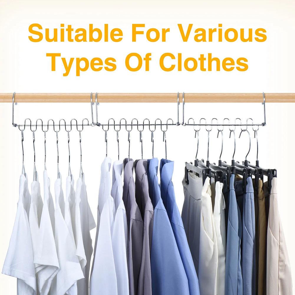 Multi-functional Clothes Hanger 360 Degree Swivel Hook 12 Clothes Hangers Pants Tie Storage Shelf Space Saving Closet Storage