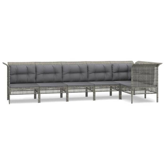 VidaXL Garden Lounge Set with Cushions 6 Pcs, Patio Furniture Set, Outdoor Furniture, Patio Sofa, Modern, 3187509