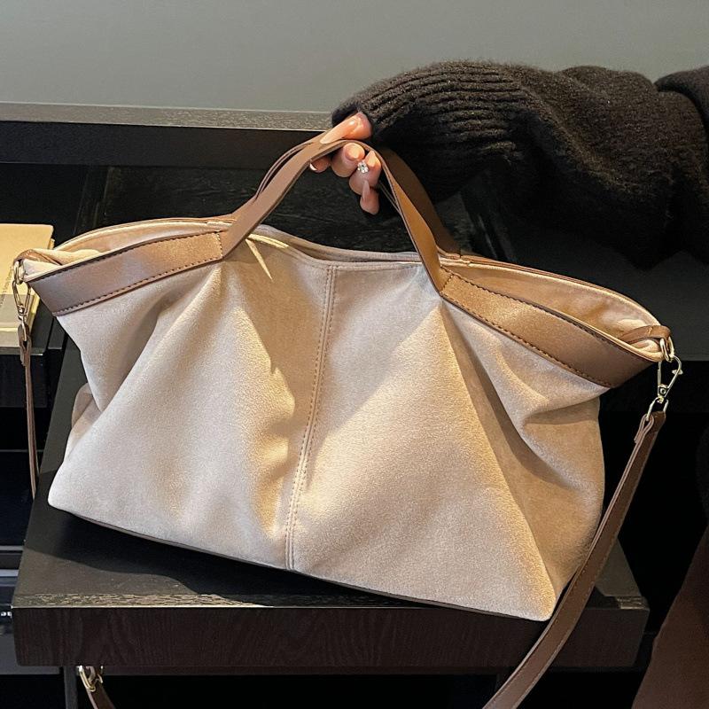 Large Capacity Tote Shoulder Bag Retro Faux Suede Women Handbags Soft Shopper Purses Designer Bags for Women Crossbody Bag