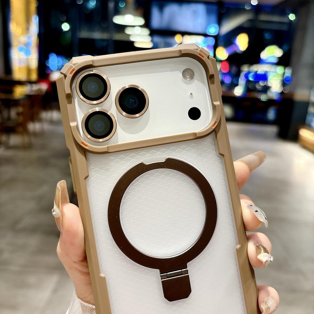 iPhone 17 Air Magnetic Stand Case: Four-Corner Protective, Drop-Proof, Compatible with iPhone 16 Pro Max