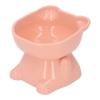 Raised Pet Bowl Prevent Tipping Cartoon Shape Plastic Elevated Cat Bowl for Water Food Pink