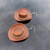 Cowgirl Hat Earrings Cute Western Earrings for Women Rhinestones Cowboy Hat Dangle Drop Earrings Trendy Jewelry Gift