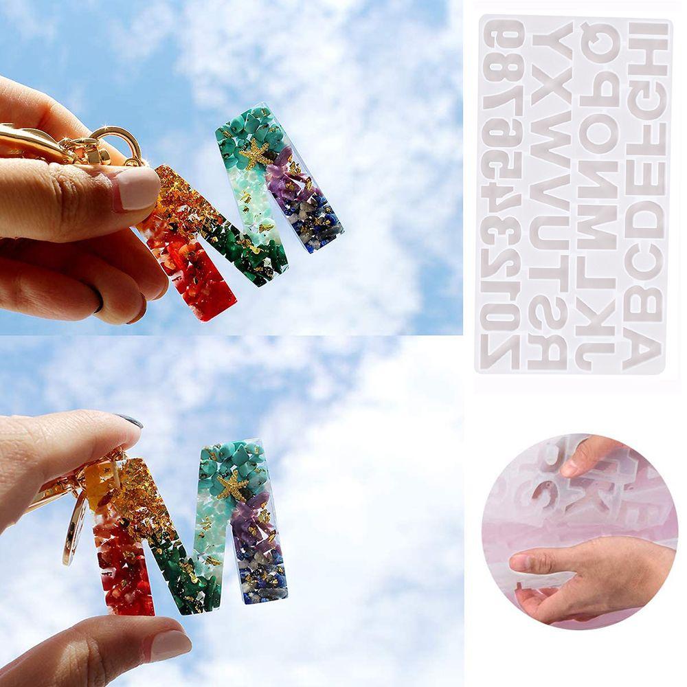 Pendant Handmade Kits Craft Silica Gel Mould Crystal Drop Glue Alphabet Letter Resin Molds Silicone
