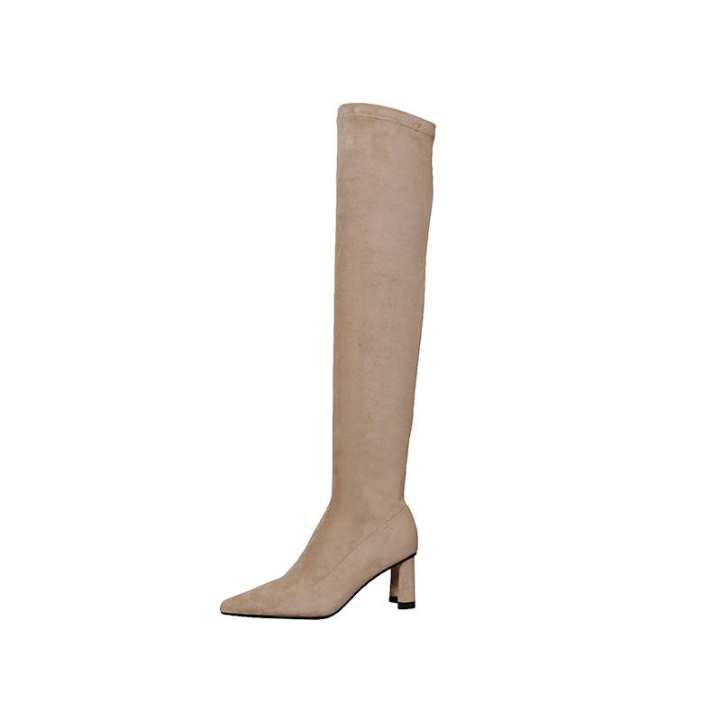 Women  Winter New Fashion Over The Knee Thigh High Boots Botas Mujer Suede Sock Shoes Stovepipe Stretch Sexy Long Boot 41 42