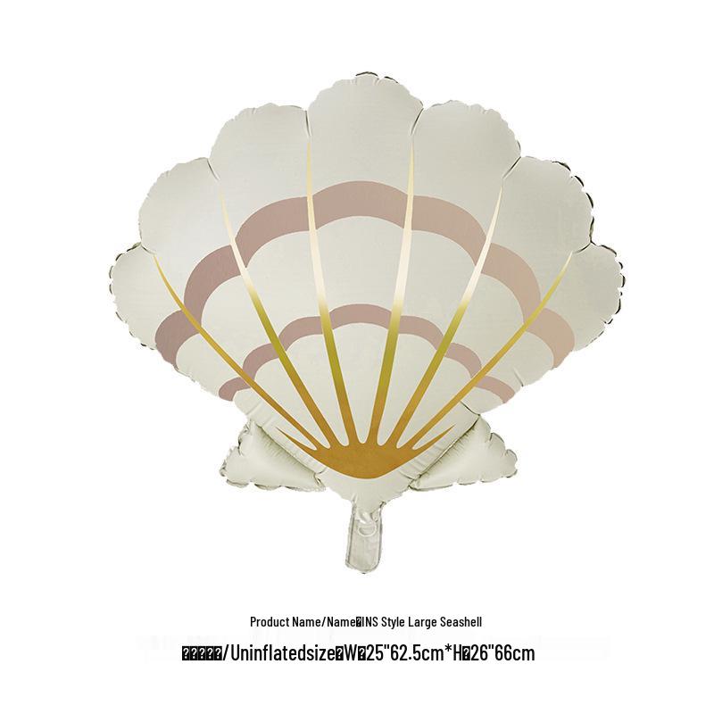 Mermaid Party Gradient Balloons Set: Tail & Large Shell Foil Balloons