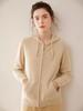 2024 A/W Women's Pure Cashmere Hooded Double Zipper Cardigan - Solid Color, Stylish & Warm.