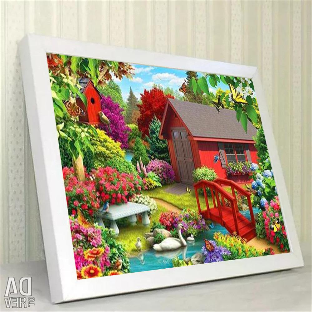 

Huacan алмазная живопись полная квадратная дрель сельские стразы картины Алмазная вышивка распродажа живописная вышивка крестиком мозаика подарок Full square 25*30 cm