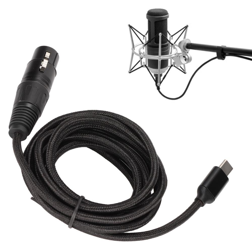 HIFI Type C Microphone Audio Cable Plug and Play USB Mic Recording Cable  Tablet