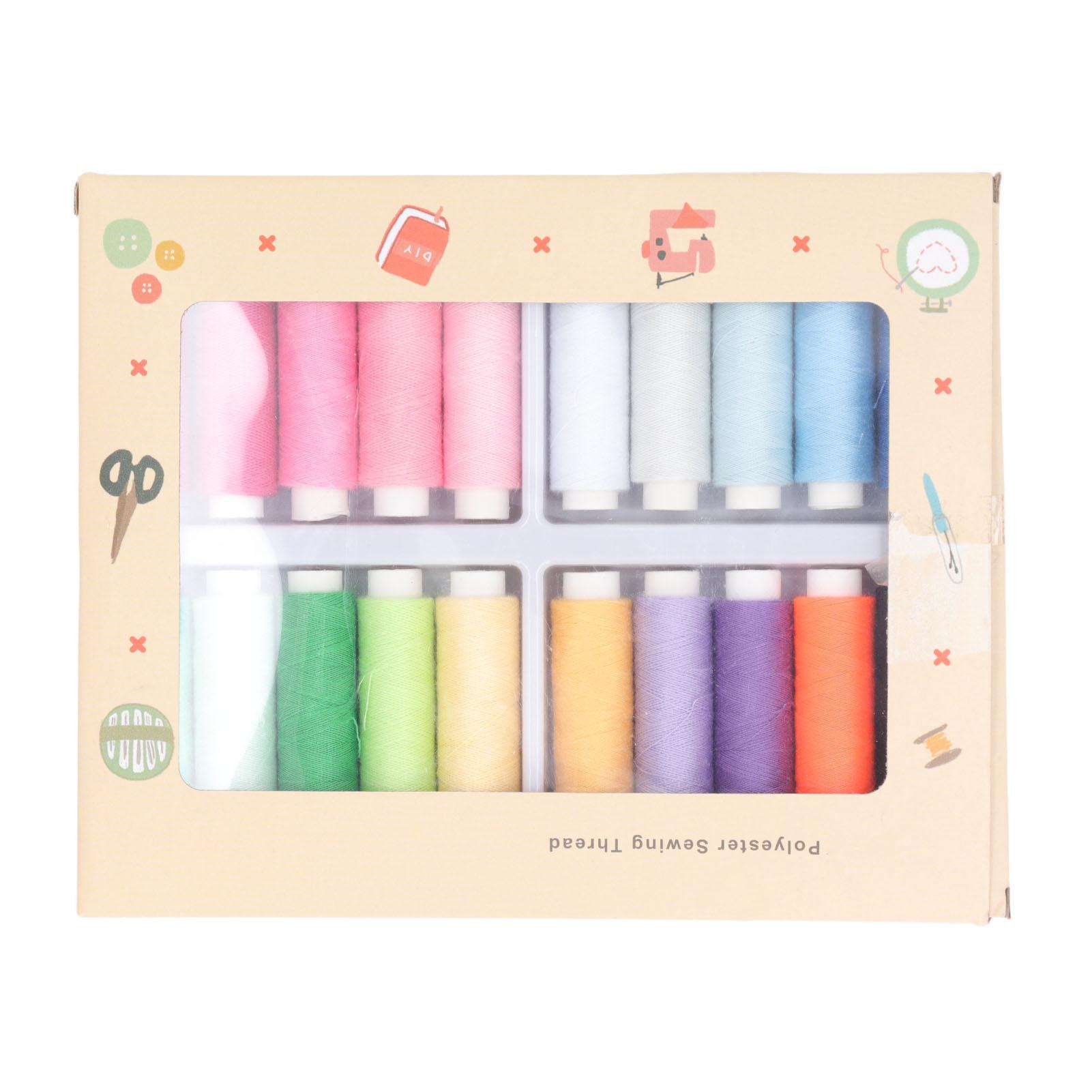 

Набори швейних ниток 20 кольорів Поліестерові швейні нитки 328 футів Багатофункціональні котушки швейних ниток для 20 Colors Colored Set