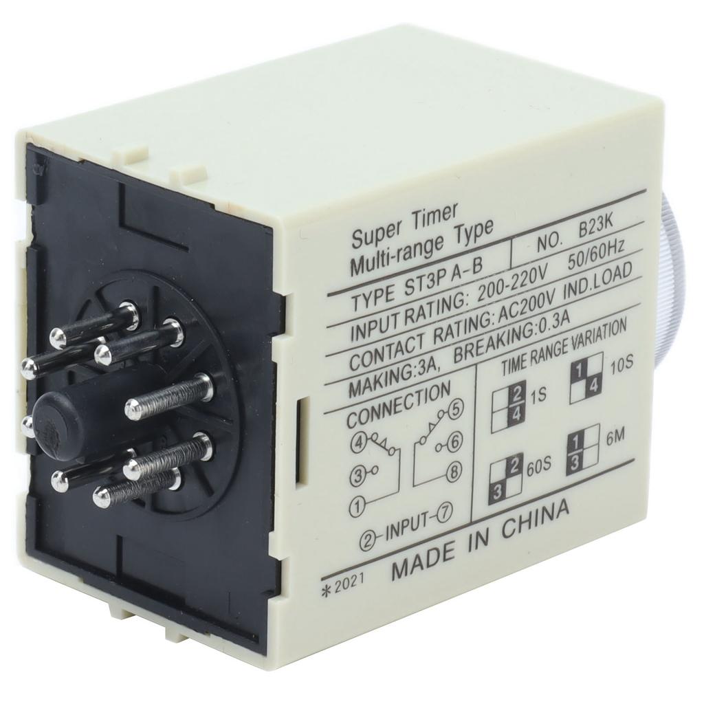 BERM Time Relay Adjustable Power On Timer Delay Accessory Replacement Part ST3PAB(AC220V )