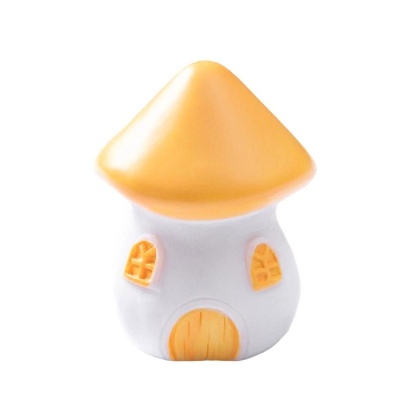 Cartoon House Figurines Resin Mushroom Garden Statues Funny House Sculptures for Home Desk Decoration Funny House Sculpture