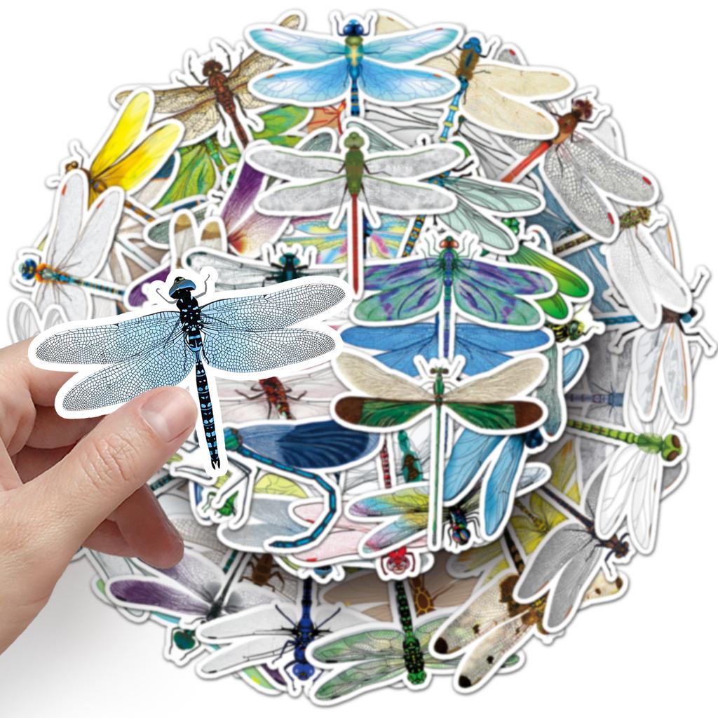 50 Dragonfly Doodle Personality Cartoon Insect Creative Decoration Mobile Phone Case Water Cup Suitcase Sticker Waterproof
