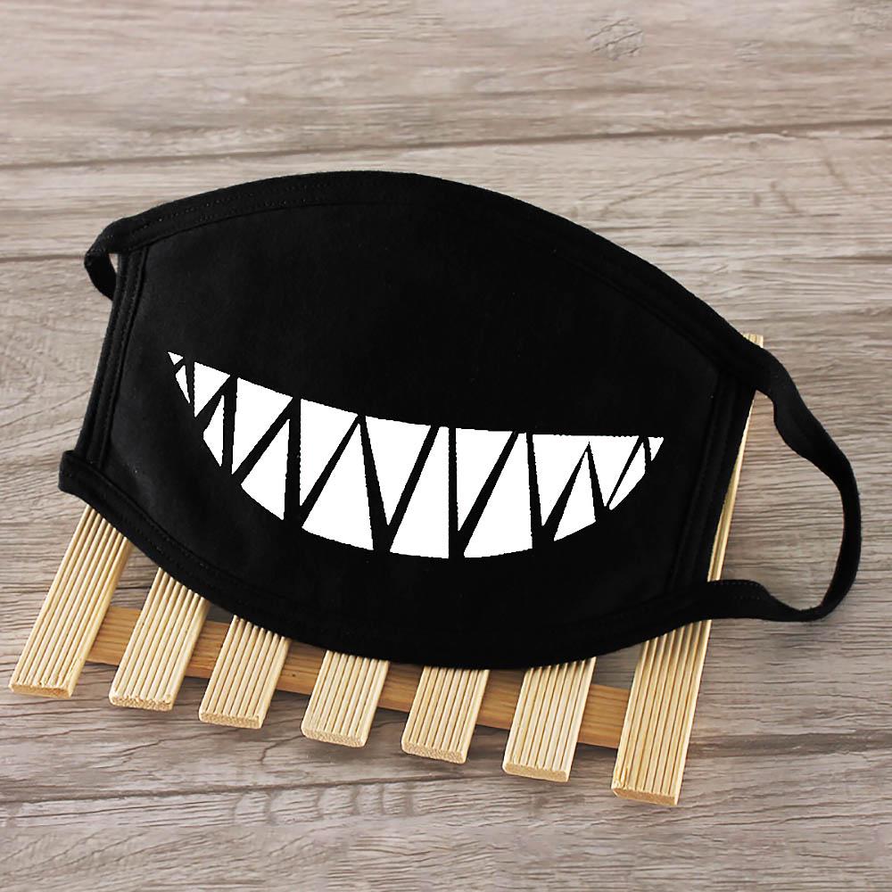 Buy Unisex Cosplay Masquerade Cotton Black Cartoon Funny Teeth Half ...