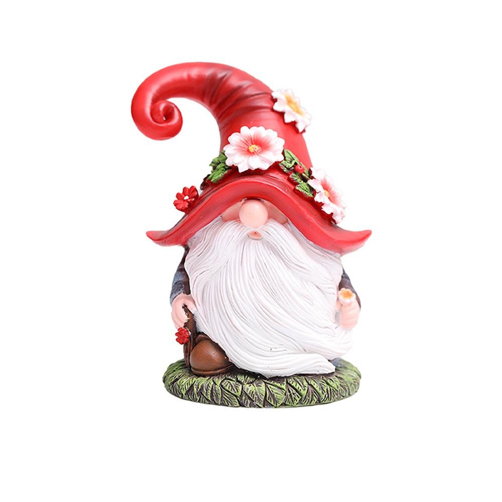 Funny Christmas Gnome Figurine Handmade Santa Claus Ornament  Home Xmas Decor