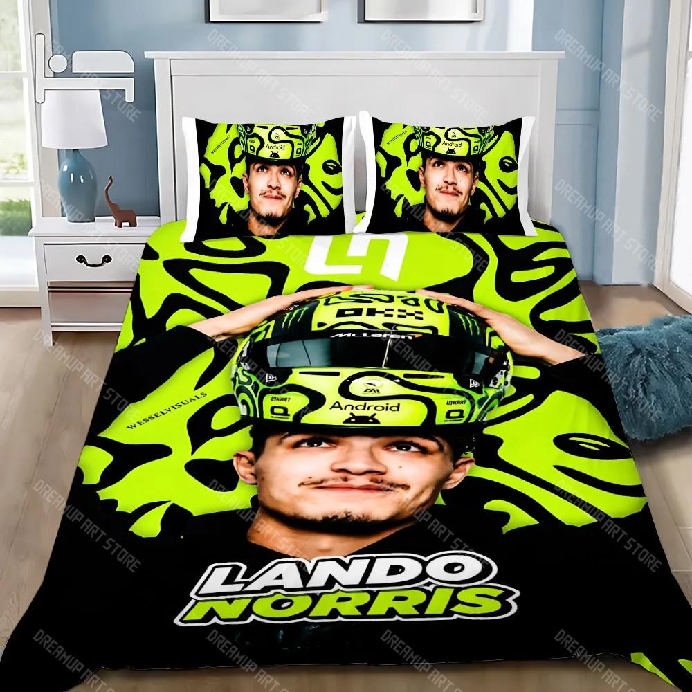 

Пододеяльник Наволочка Комплект постельного белья F1 Л-Ландо Н-Норрис Взрослый Мальчик Девочка Украшение для спальни Детский Подарок Односпальный Двуспальный Большой размер EU Double 200x200cm