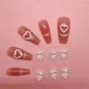 10pcs/set Silvery Cutout Heart Nail Art Accessories - 3D Alloy Nail Decorations for Elegant Nail Art, Unscented