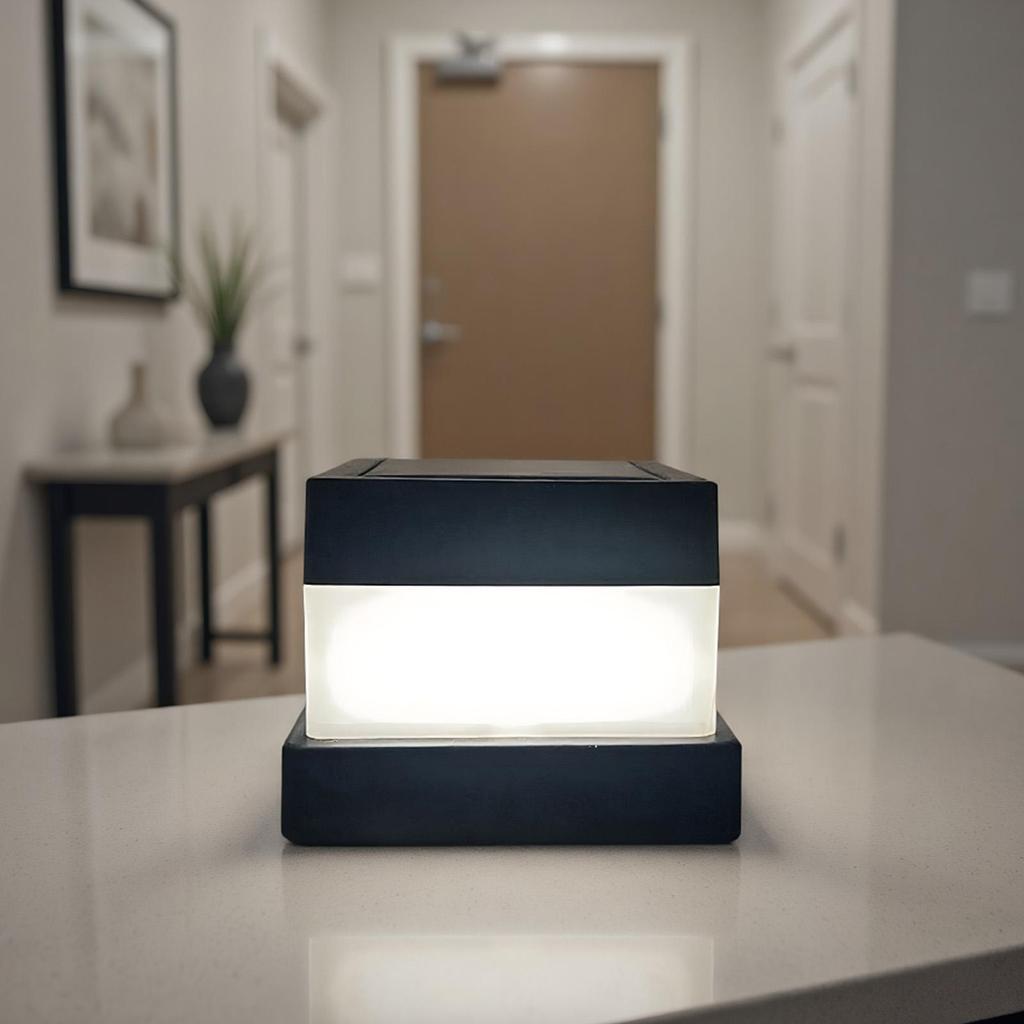 Outdoor Post Light For Yard Square Lantern Waterproof Fence Light Post Cover Solar Charging For Pathway Driveway Camping Road