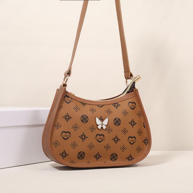 

Women s bag new butterfly decorative shoulder bag women s fashion printed small square bag women s one коричневый
