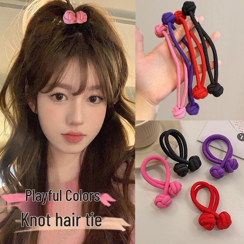 

Vibrant Knotted Hair Ties for Women - Cute, Energetic & Gentle on Hair, Perfect for Ponytails. Durable & Pain-Free Hair Accessories. рожевий