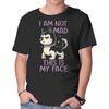 Unisex Crew Neck T-Shirt I Am Not Mad This Is My Face Graphic Short Sleeve Casual Tee