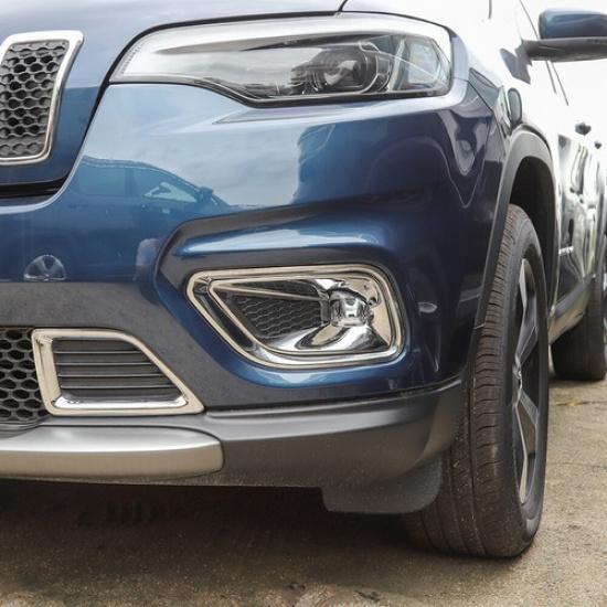 Front Fog Lamp Light Decor Cover Trim for Jeep Cherokee 2019+ Accessories Chrome