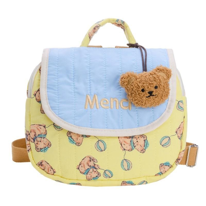 Adorable Cartoon Bear Backpack For Kids With Large Capacity Stylish Design And Breathable Canvas Material
