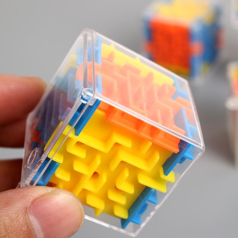 1-2Pc 3D Mini Maze Magic Cubes Puzzle Speed Cubes Rolling Ball Magic Cubes Maze Toys For Children Kids Educational Toys 4Cm Cube