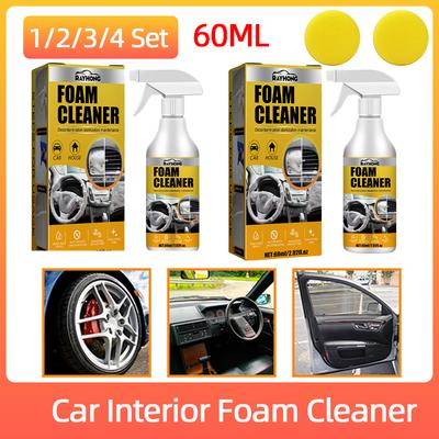 60ml Car Interior Foam Cleaner Multifunctional Foam Cleaner Car Interior Strong Decontamination Car Interior Wash Maintenance
