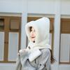 Hat, Scarf, One-piece Hat, Winter Fashion, Versatile, Female Adult Cycling, Warm and Plush Thick Ear Protection, Windproof Hat