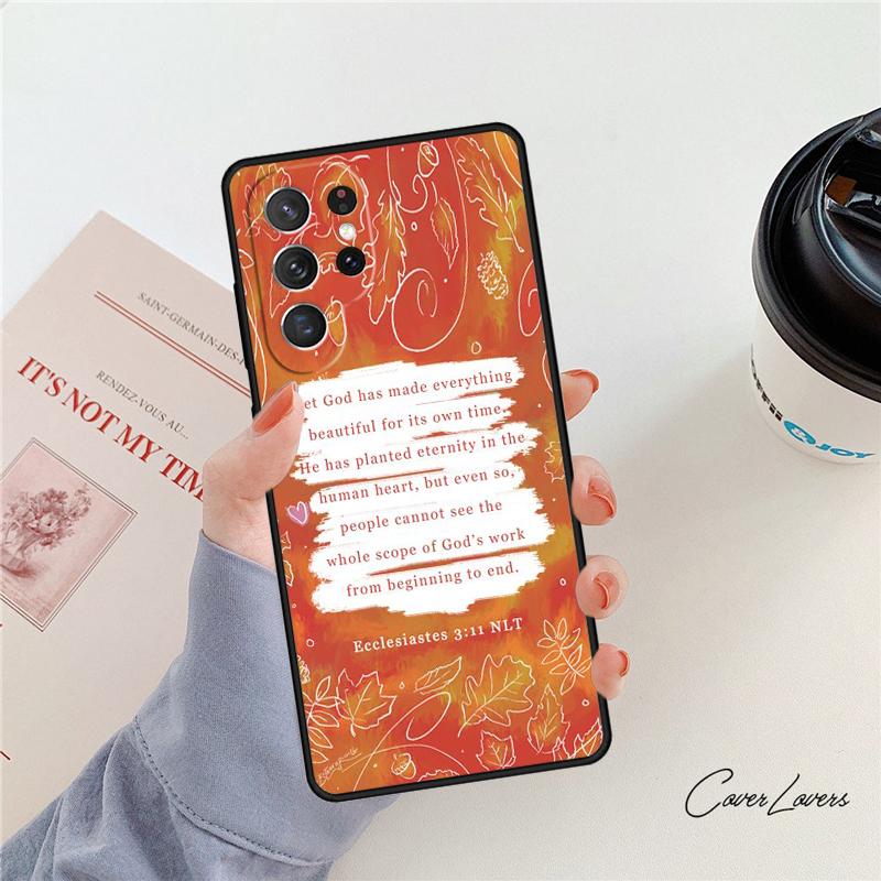 Bible Verse Phone Case For Samsung Galaxy S24 S25 S23 S22 Ultra Note 10 20 Plus S20 S21 FE Cover