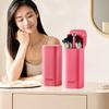 Makeup Brush Holder Organizer, One Touch For Open, Dustproof Make Up Organizer With Lid For Vanity Bathroom Countertop