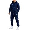 Mens Hoodie - Set Rose Floral Print Loose Casual Sport Two Piece