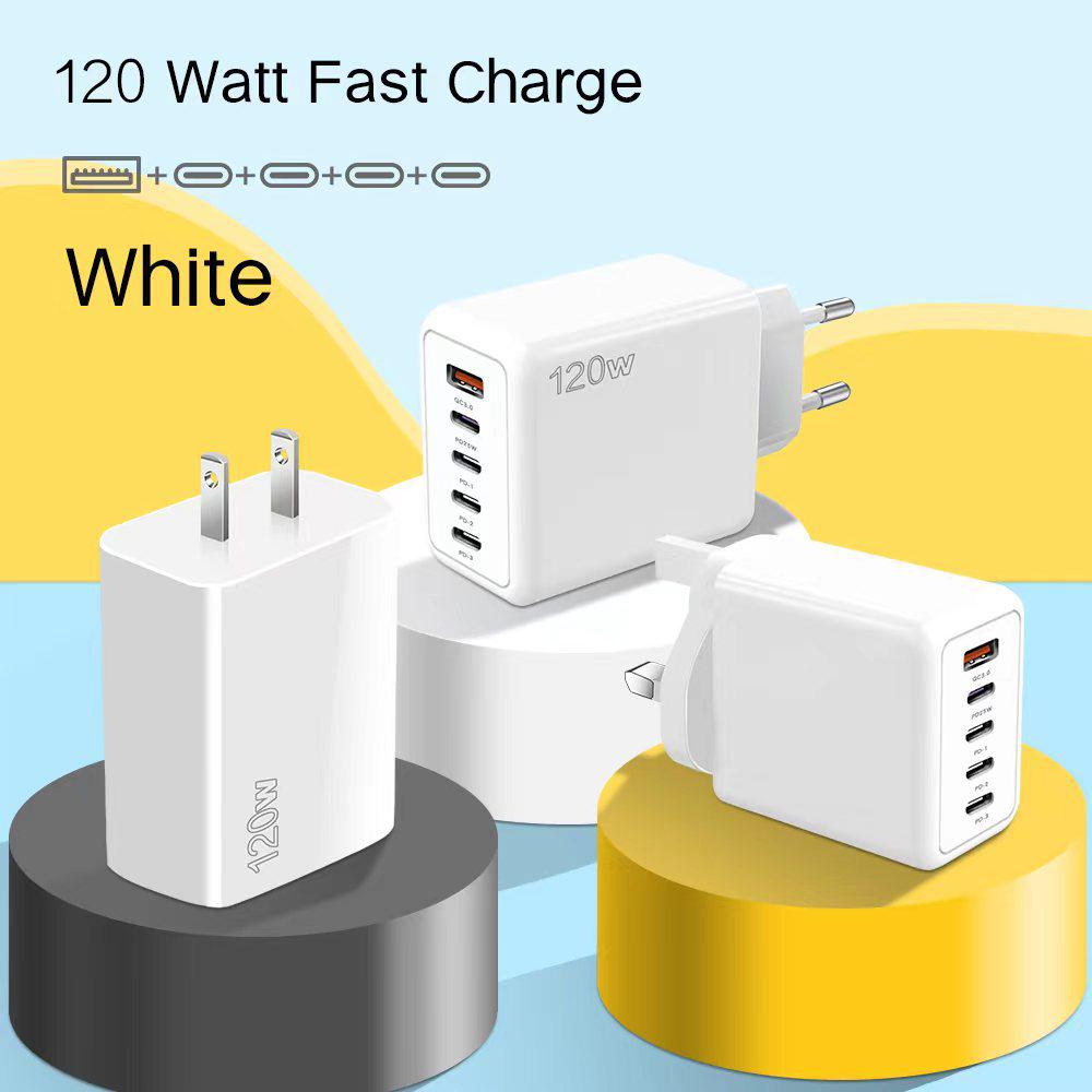 Cross-Border Hot Sale Type-C Charger with EU/UK Plug, PD+USB Multi-Port Adapter
