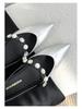 Spring & Autumn Beaded Strap Pointed Toe Mary Jane Shoes for Women