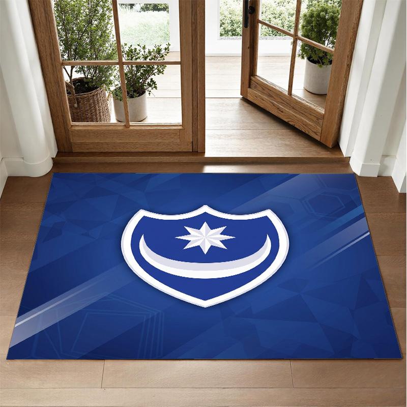 Portsmouth FC Design Crystal Velvet Rug Soft Decorative Mat for Bedroom Entrance