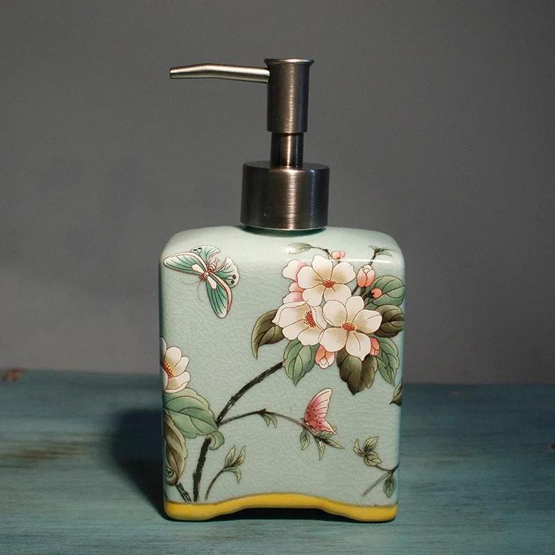 Ceramic lotion bottle press bottle soap dispenser bathroom hotel shampoo bath gel essential oil bottled bathroom accessories