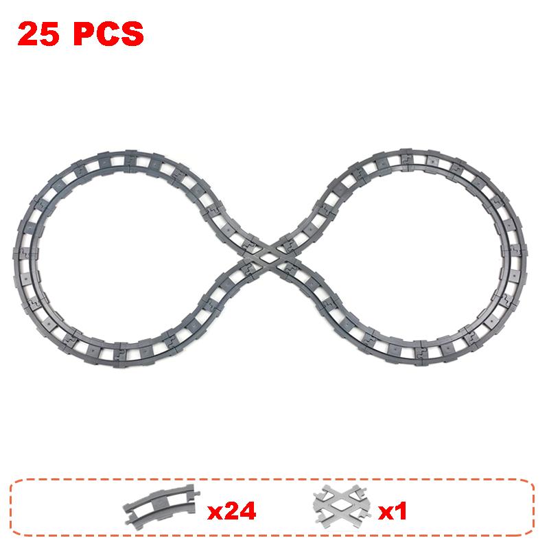 Non-Toxic Rail Transport Big Size Building Blocks Creative Track Accessories Assemble Toys For Children Bricks Compatible City Train Set