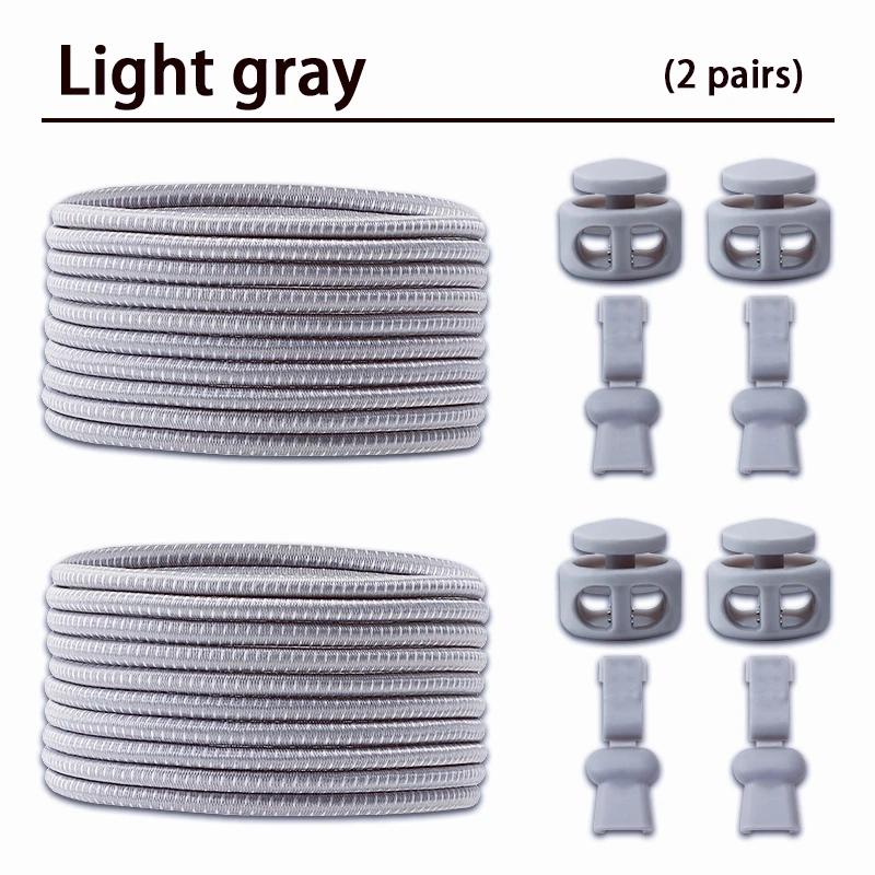 2 Pair round Elastic Shoelaces for Kids & Adults No-Tie Lock Shoelace Sneakers Quick-Lock Shoe Laces Accessory Pack