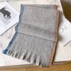 Pure wool scarf women's autumn and winter birthday gift high-end new versatile knitted warm shawl scarf