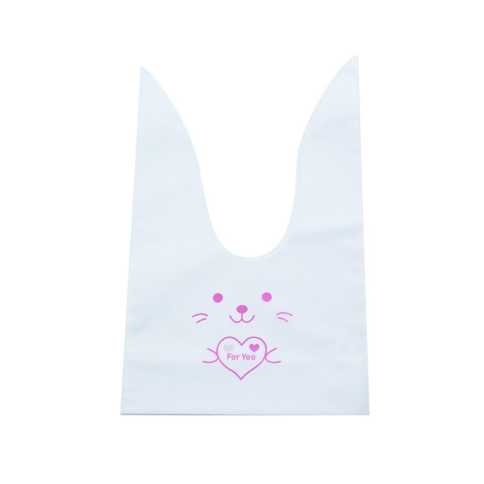 10/50pcs/lot Cute Rabbit Ear Bags Cookie Plastic Bags&Candy Gift Bags For Biscuits Snack Baking Package And Event Party Supplies