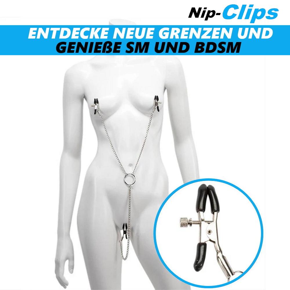 NipClips Nipple Clamps Metal Chain Clitoris SM BDSM Sex Toy