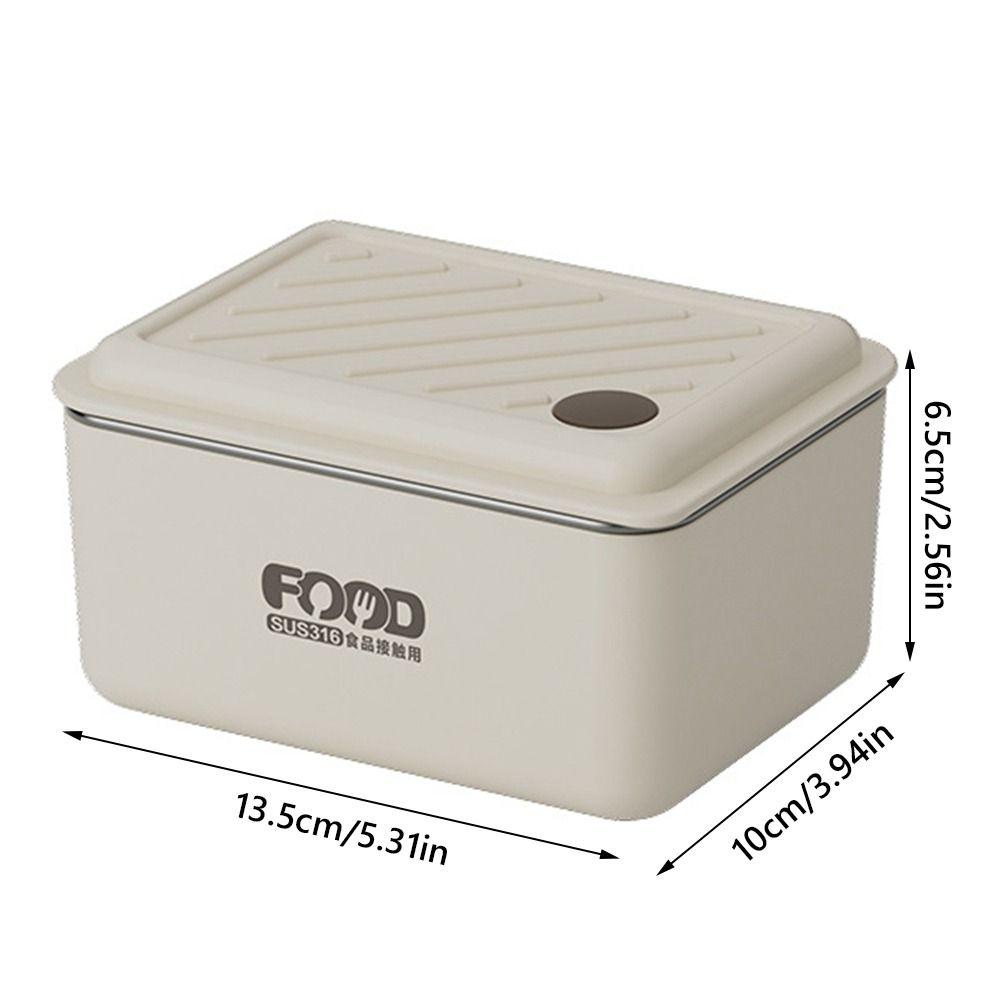 Rectangle Heat Preservation Lunch Box 316 Stainless Steel Microwavable Bento Box  Go To School