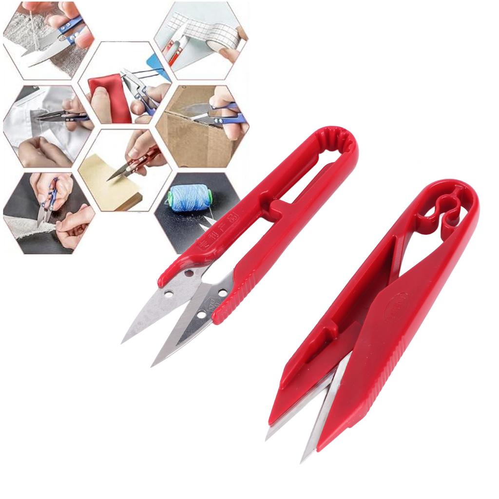 12pcs U Shaped Scissors Professional Stainless Steel Threading Scissors for Needlework Craft Art Work Manual Handicraft   Tool