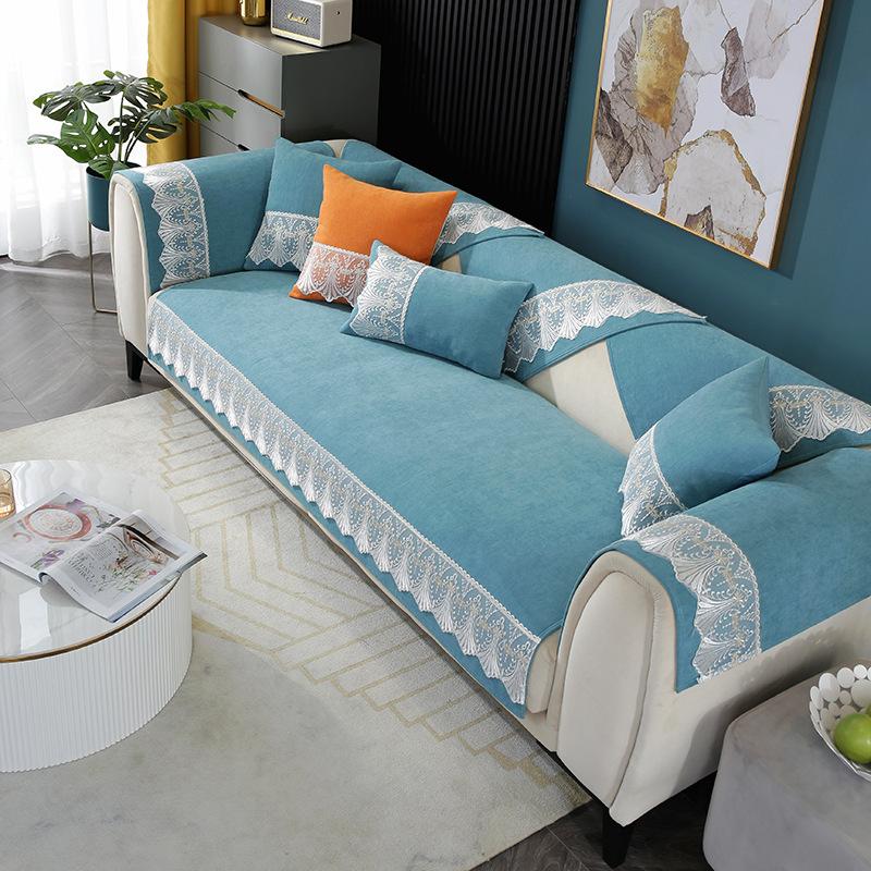 Chenille Sofa Cushion Four Seasons Universal Non-Slip Modern Fabric French Sofa Towel Slipcover Pillow