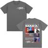 Maka Aura 2025 Tour Merch Rapper Shirts for Men and Women, Fashionable Vintage Street Shirt, Casual Short Sleeve Cotton Shirt