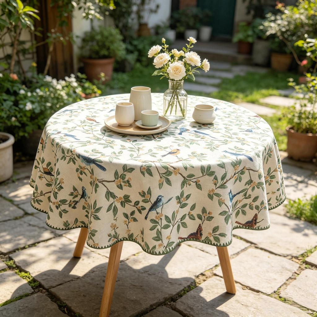 Tovaglia rotonda decorativa morbida in cotone, di piccole dimensioni, per sala da pranzo interna, cucina, soggiorno