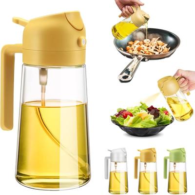 2-in-1 Glasölspender und Sprüher Ölsprühflasche Luft für Fritteuse BBQ Salat 17oz 470ML Glasölsprüher zum Kochen