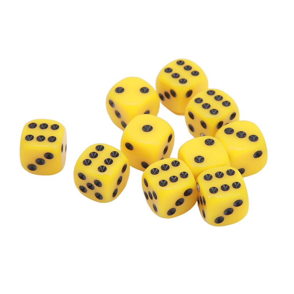 30 STÜCK Würfelset 16MM Kunststoff 6-seitig Runde Ecken Würfelwürfel für Tischspiele Brettspiele Gelb